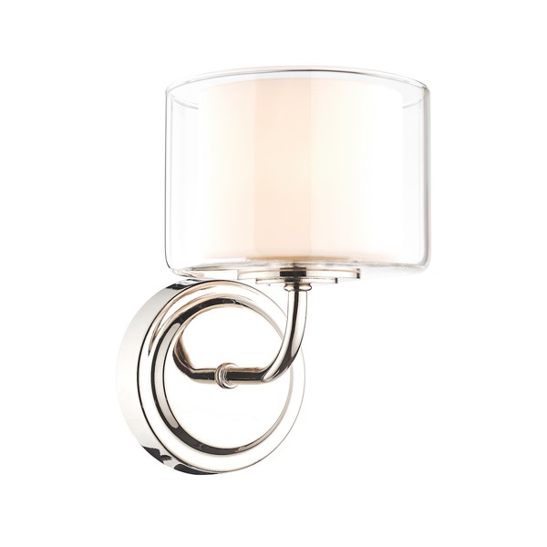(image for) Laura Ashley Southwell Wall Light Polished Nickel & Glass Shade